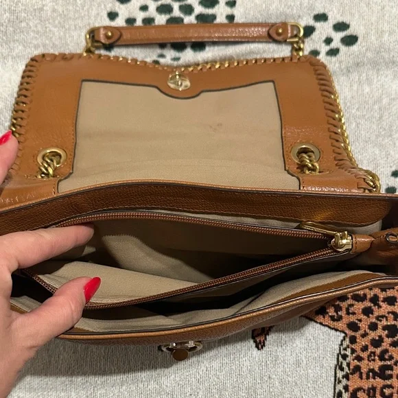 Rebecca Minkoff  Edie flap with woven shoulder chain adjustable cross body bag - Picture 5 of 10